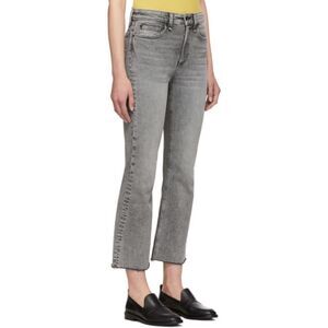 Rag & Bone Nina High Rise Ankle Flare Broderick Gray Wash Sz‎ 27